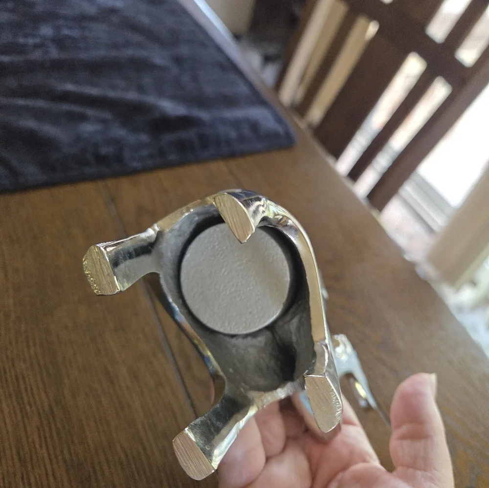 Crate & Barrel Contemporary Silver Reindeer Votive Candke Holder